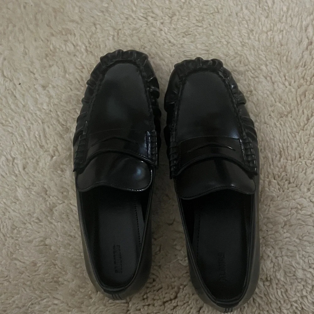 ALOHAS Women’s Leather Cow Hide Black Slip-On Loafers - Picture 2 of 6